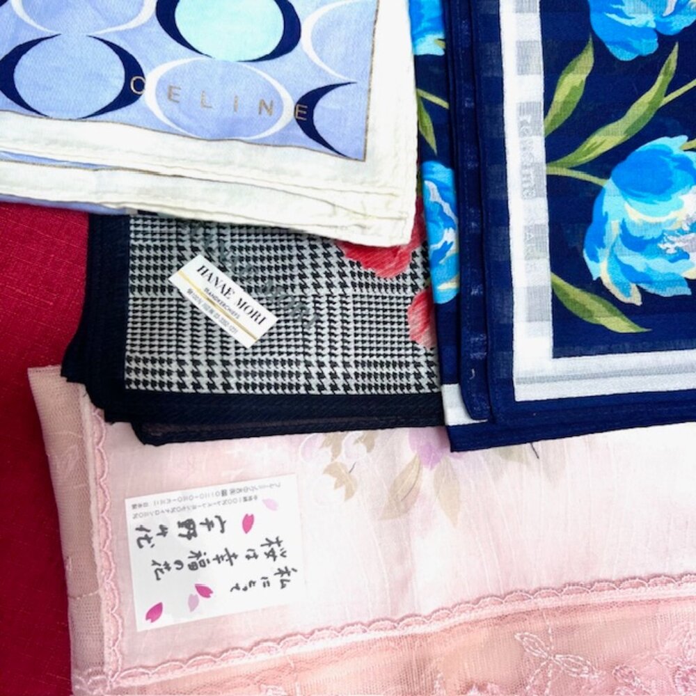 BUNDLE 4:  CELINE P-HANAE M-RENOMA-JP  MiniScarf/Handker Cotton/Silk 25" 21"(86 - Picture 4 of 15